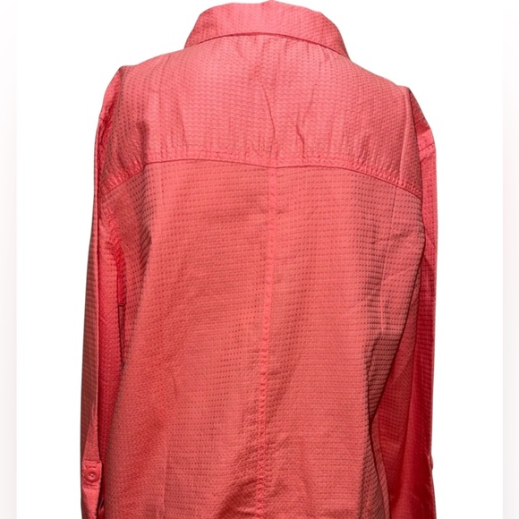 TEEZHER BUTTON DOWN SHIRT COTTON WOMEN LONG SLEEVE POCKETS PINK COLOR SIZE SMALL - Picture 6 of 14